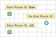 Input for many start locations to one end