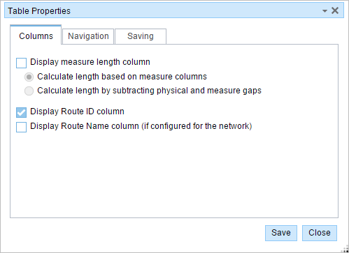 Columns tab Columns tab