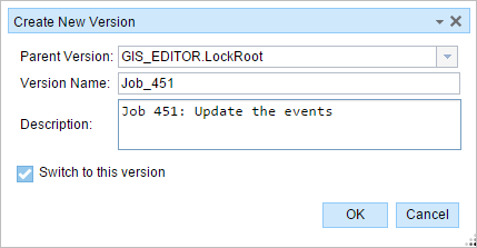 Create New Version dialog box Create New Version dialog box